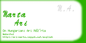 marta ari business card